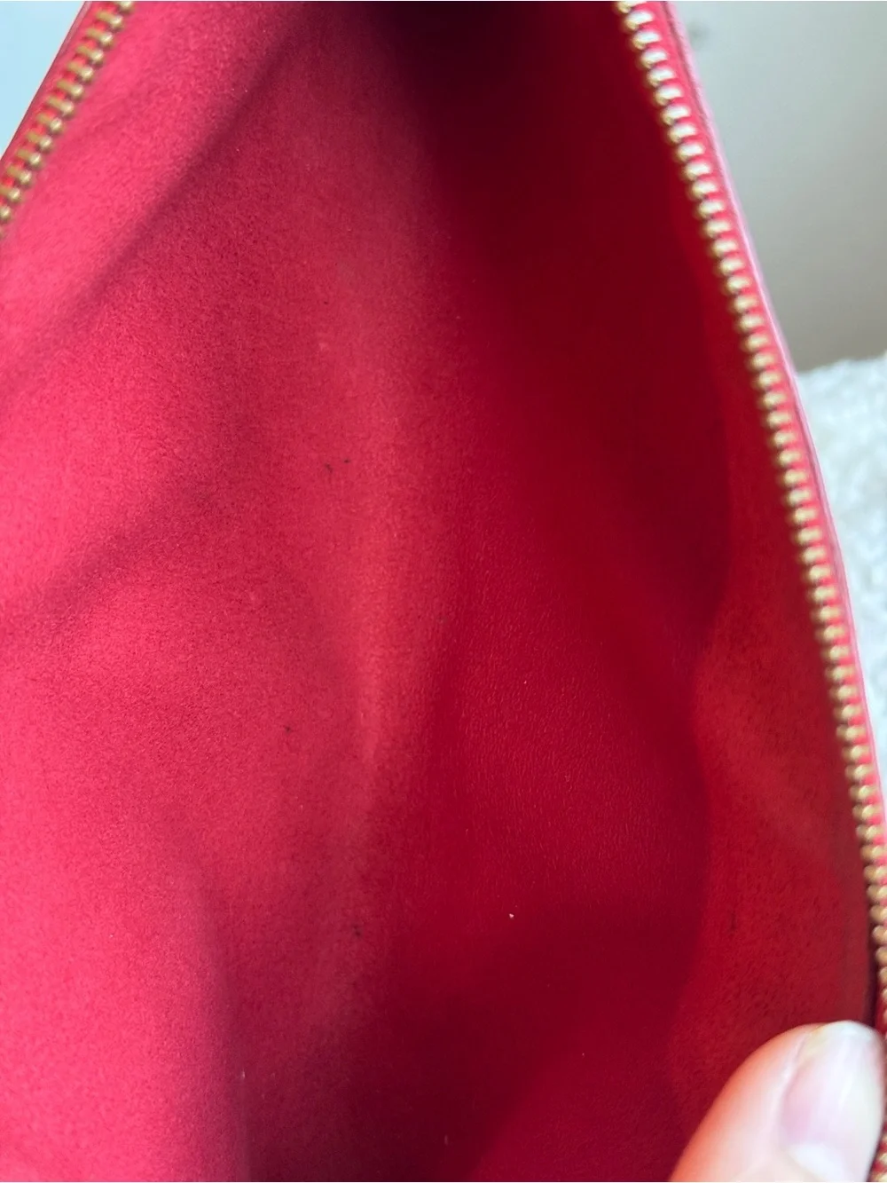 Louis Vuitton Red Epi Leather Mini Pochette with Top Handle